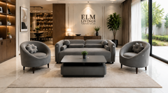 Imperial Crescent Premium Upholstered Curved Sofa and Accent Chair Ensemble