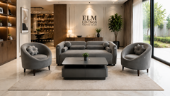 Imperial Crescent Premium Upholstered Curved Sofa and Accent Chair Ensemble