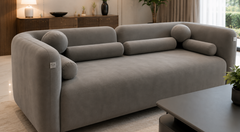 Imperial Crescent Premium Upholstered Curved Sofa and Accent Chair Ensemble