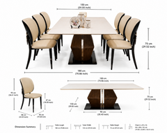 Aurelia Marble-Finish Luxury Dining Table Set with Designer Blush Upholstered Chairs