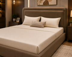 Veloura Royale Premium Upholstered Platform Bed with Contemporary Curved Wingback Headboard and Luxury Soft-Touch Fabric Finish