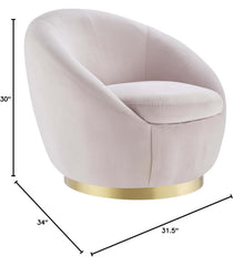 The "Aura" Swivel Accent chair (Baby Pink)
