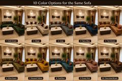 Emerald Majesty Grand Curved Sofa Collection – Premium Contemporary Living Room Seating Set with Solid Wood Base and Luxury Upholstery