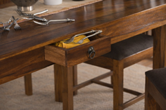 Sheesham Wood Dining Set with Drawers and Bench