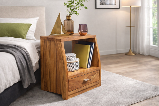 Sheesham Wood EdgeNest BedSideTable