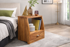 Sheesham Wood EdgeNest BedSideTable