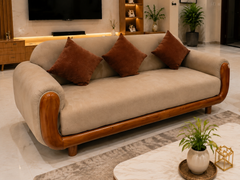Aurelia Luxe Twin Seater Sofa Set with Solid Wood Accent Frame