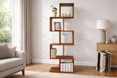 Solid Wood Tetra Twist BookShelf