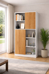 Elegant Urban Style Wooden Library Rack Unit