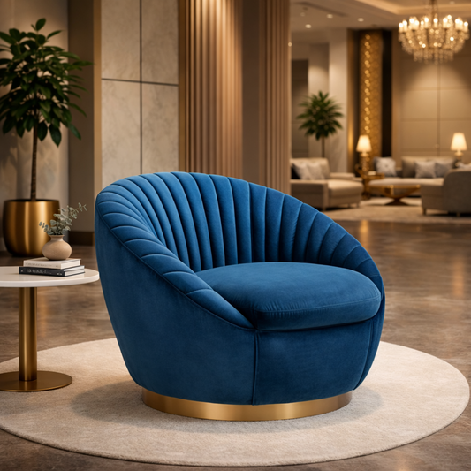 The "Aura" Swivel Accent chair (Royal Blue)