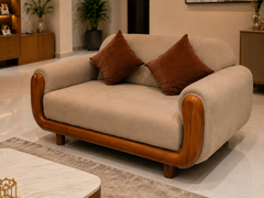 Aurelia Luxe Twin Seater Sofa Set with Solid Wood Accent Frame