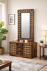 Sheesham Wood Rajwada Royale Brass Dressing Table